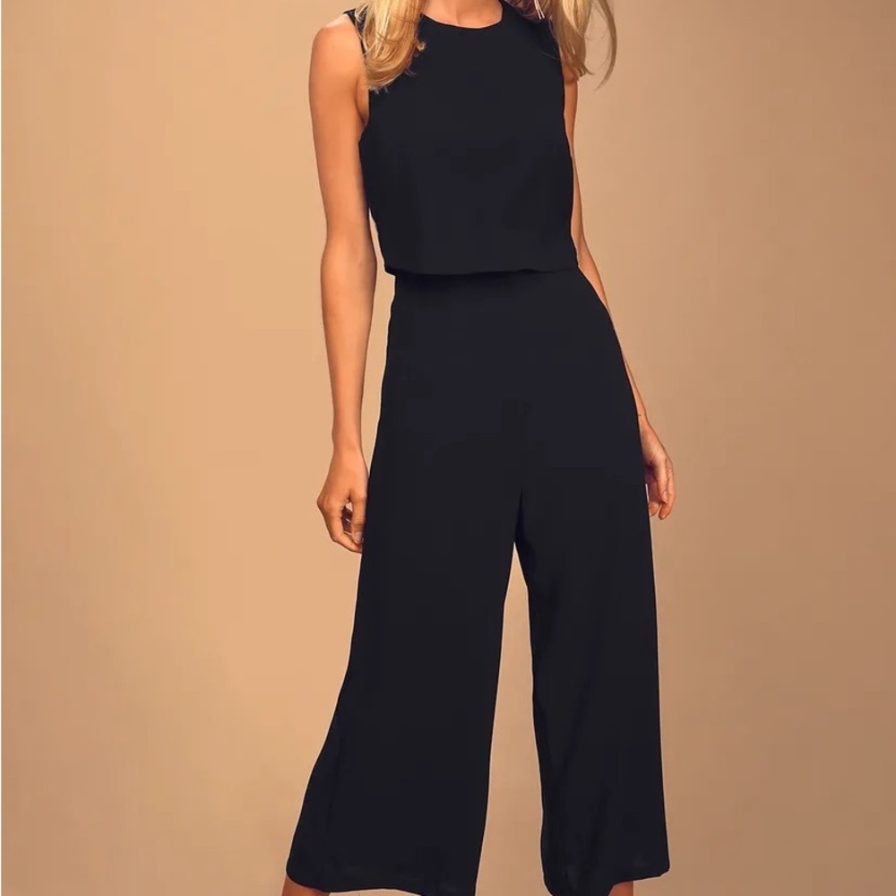 Glam-bition Black Backless Midi Jumpsuit